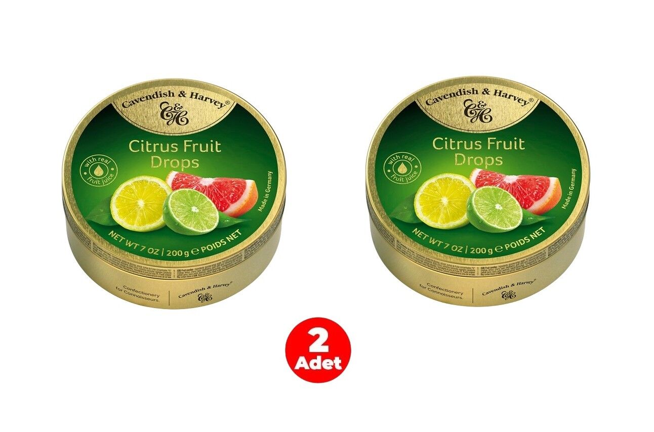 Cavendish & Harvey Citrus Fruit Drops Narenciye Meyveleri Aromalı Şeker (2 ADET)