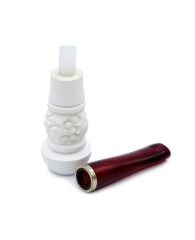 Doğal Lületaşı El Yapımı İşlemeli Ağızlık