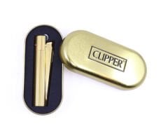 Clipper Özel Kutusunda Metal Çakmak - Mat Sarı (Brushed Gold)