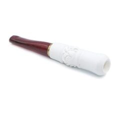 Doğal Lületaşı El Yapımı İşlemeli Ağızlık