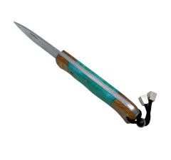 El Yapımı Kayar Eklemli (Slip-Joint) Çakı Yeşil - Turkuaz Sap