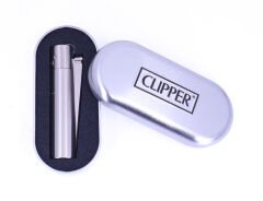 Clipper Özel Kutusunda Metal Çakmak - Mat Gümüş (Brushed Silver)