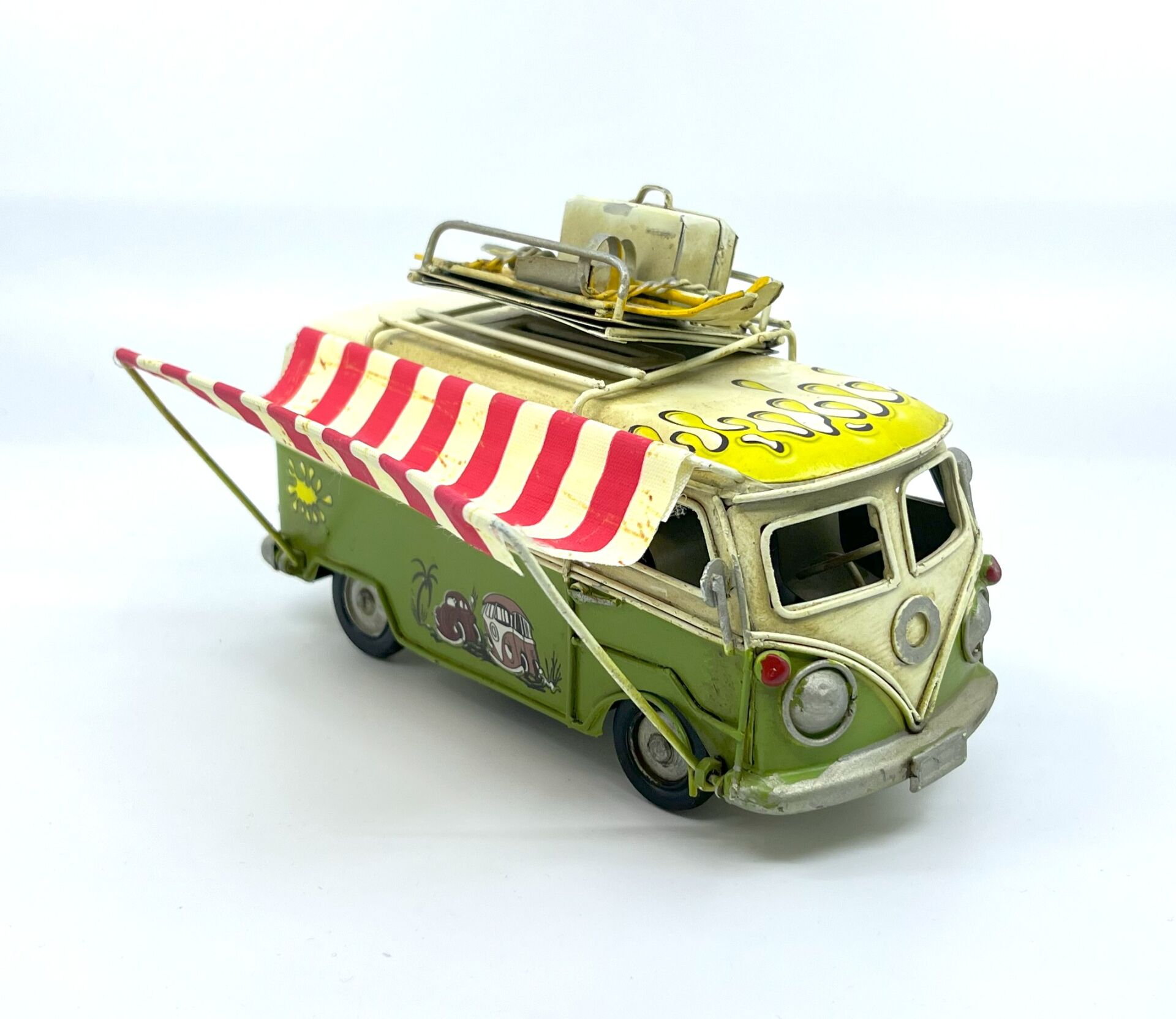 Dekoratif Metal Minibüs Tenteli - Vosvos Fotoğraf Çerçevesi ve Kumbara Fonksiyonlu