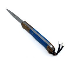 El Yapımı Kayar Eklemli (Slip-Joint) Çakı Mavi Sap