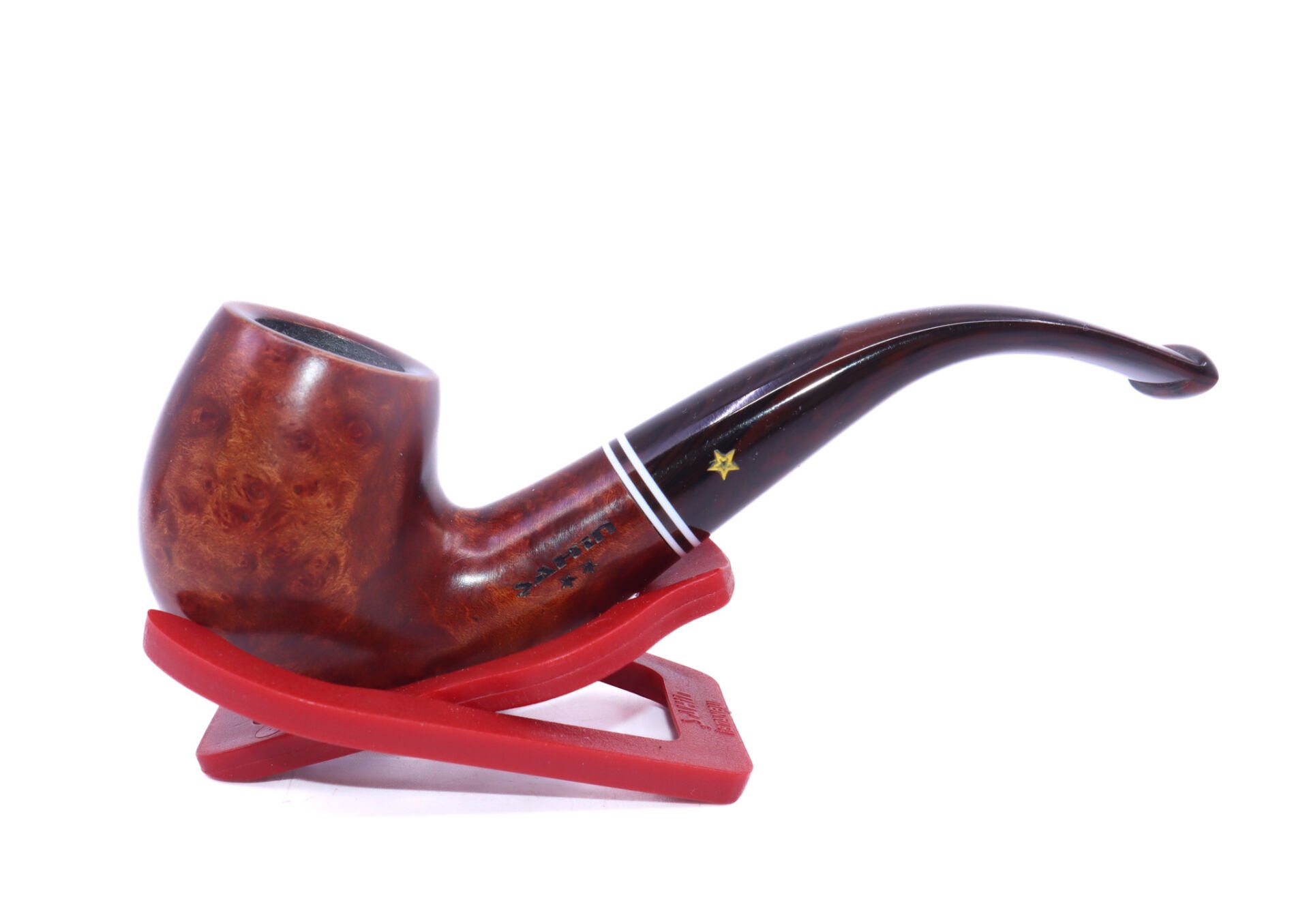 Şahin Sarı Yıldız Bent Apple 9mm Filtreli Akrilik Saplı Pipo Mod 237131