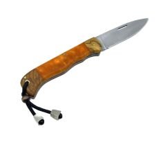 El Yapımı Kayar Eklemli (Slip-Joint) Çakı Turuncu Sap