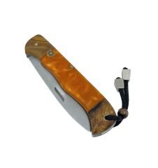 El Yapımı Kayar Eklemli (Slip-Joint) Çakı Turuncu Sap