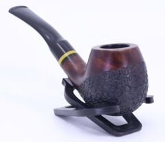 Dapper El Oyması Briar 9mm Filtreli Half Bent Pipo 0872