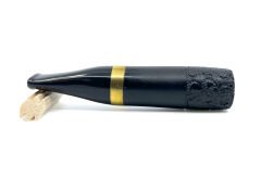 Pipsan Toscanello Backwoods İşlemeli Ağızlık Siyah - Altın Renk Şerit 2512