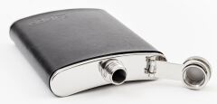 Zippo Çelik Matara 177ml (6 OZ) - Siyah Deri Kaplama