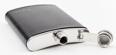 Zippo Çelik Matara 177ml (6 OZ) - Siyah Deri Kaplama