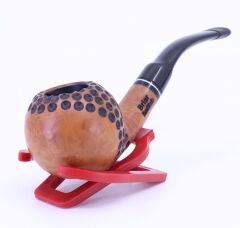 Dapper El Oyması Briar 9mm Filtreli Bent Billiard Pipo 0865