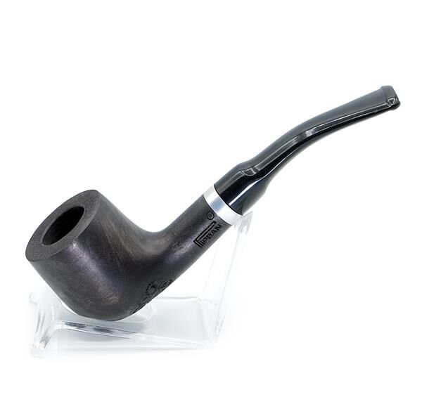 Pipsan İşlemeli Kırma Damak Pipo 9mm Filtreli Siyah