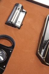 Cohiba Çakmak Kesici Küllük Sehpa Dörtlü Puro Seti (Siyah)