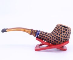 Dapper El Oyması Briar 9mm Filtreli Half Bent Pipo 0868