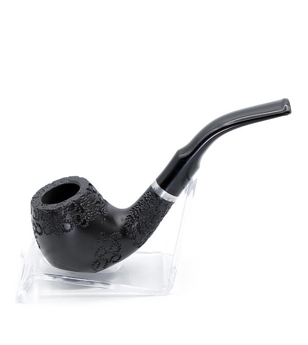 Pipsan İşlemeli Gemici Pipo Metal Filtreli Siyah