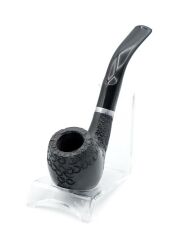 Pipsan İşlemeli Gemici Pipo Metal Filtreli Siyah