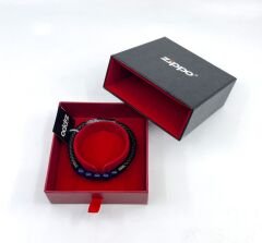 Zippo Deri Tılsımlı Bileklik Lapis Lazuli - Lacivertaşı