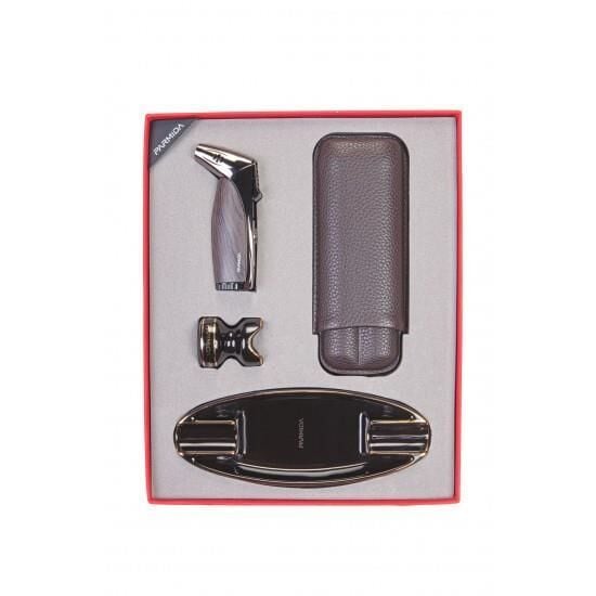 Parmida Çakmak Kılıf Sehpa Küllük Dörtlü Puro Seti (Siyah)