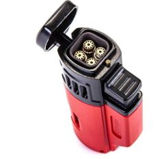 Cohiba Çakmak Kesici Kılıf Sehpa Dörtlü Puro Seti Kırmızı-Siyah