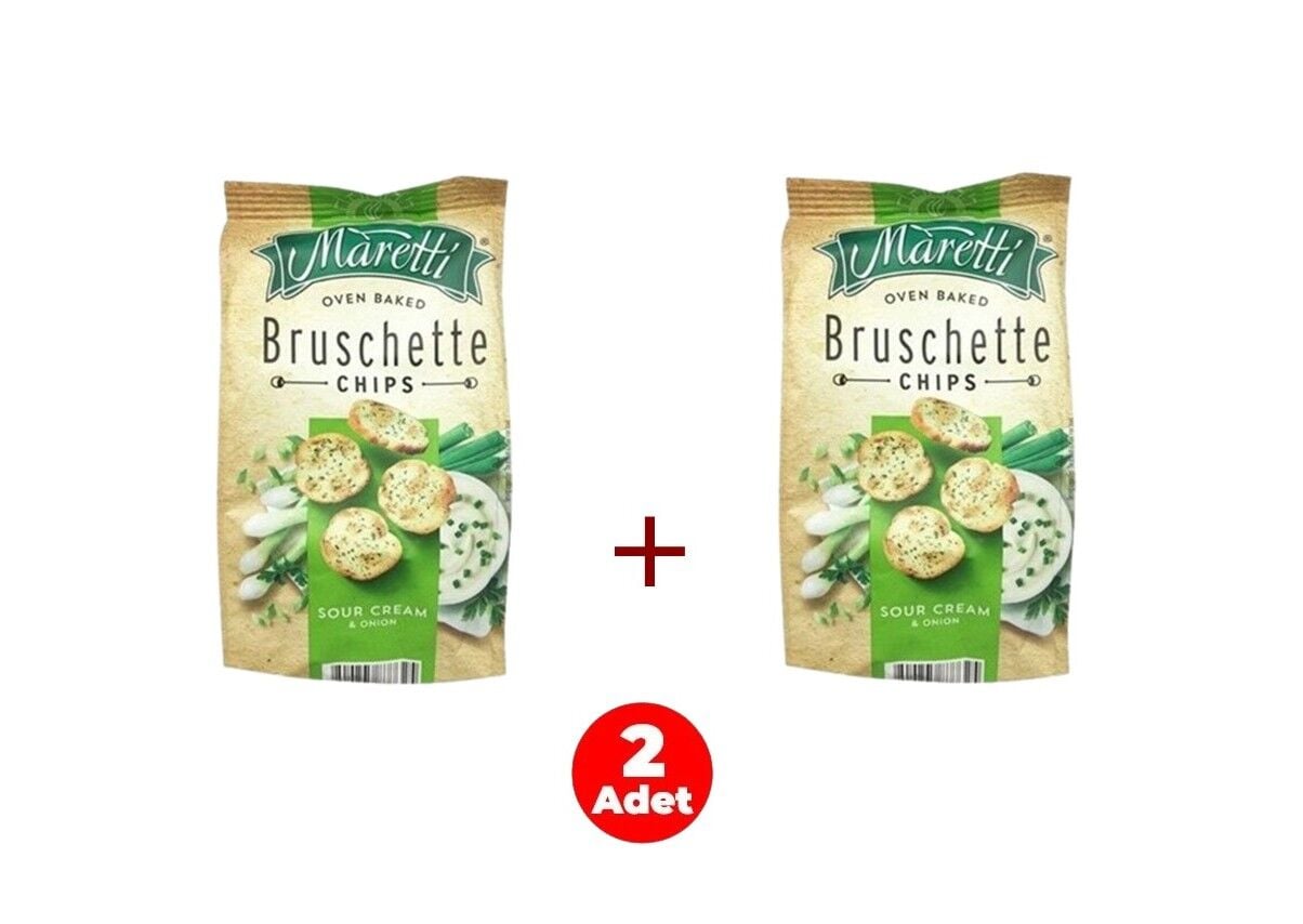 Maretti Bruschette Sour Cream & Onion - Ekşi Krema & Soğan Aromalı Ekmek Cips 70 g (2 ADET)