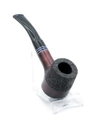 Dapper İşlemeli 9mm Filtreli Poker Pipo (Vişne/Mavi Bilezik)