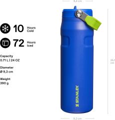 Stanley The IceFlow Flip Straw Pipetli Termos Bardak 0,70 LT - Cobalt Chartreuse