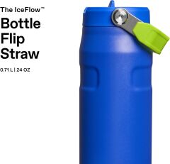 Stanley The IceFlow Flip Straw Pipetli Termos Bardak 0,70 LT - Cobalt Chartreuse