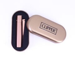 Clipper Özel Kutusunda Metal Çakmak - Mat Rose Gold (Brushed Rose Gold)