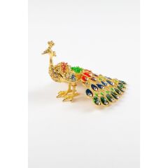 Swaroski Taşlı Tavuskuşu Mücevher Kutusu