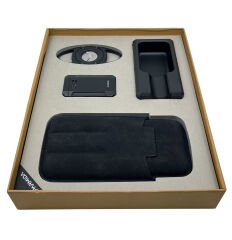 Parmida Dörtlü Puro Seti - Puro Kılıfı, Çakmak, Kesici, Küllük