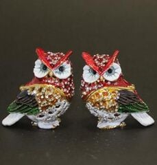 Swaroski Taşlı 2'li Baykuş Mücevher Kutusu