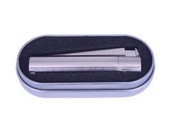 Clipper Özel Kutusunda Rüzgardan Etkilenmez Jet Alev Metal Çakmak - Mat Gümüş Renk