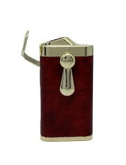 Parmida Prestige Beşli Puro Seti - Puro Kılıfı, Çakmak, Kesici, Sehpa, Küllük - Koyu Kahverengi