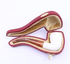 Lületaşı Pipo / Doğal Lületaşı El Yapımı Özel Kutulu 015