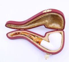 Lületaşı Pipo / Doğal Lületaşı El Yapımı Özel Kutulu 016