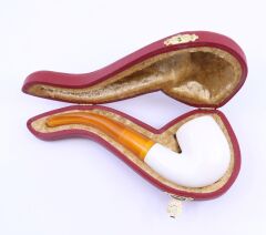 Lületaşı Pipo / Doğal Lületaşı El Yapımı Özel Kutulu 017