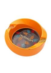 Puro Yaprağı Desenli Sarı İkili Porselen Puro Küllüğü