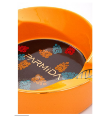 Puro Yaprağı Desenli Sarı İkili Porselen Puro Küllüğü