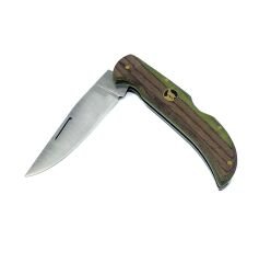 Ahşap Kabze Kurt Desen Katlanır Çakı