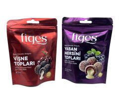 Figes Beyaz Çikolata Dolgulu Yaban Mersini ve Vişne Topları (2'li Set)