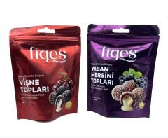 Figes Beyaz Çikolata Dolgulu Yaban Mersini ve Vişne Topları (2'li Set)