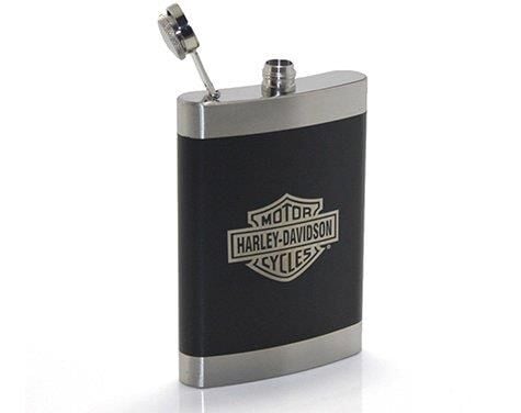 Paslanmaz Çelik Deri Kaplama Cep İçki Alkol Matarası 9 Oz