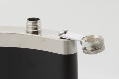 Paslanmaz Çelik Deri Kaplama Cep İçki Alkol Matarası 9 Oz