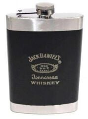 Paslanmaz Çelik Deri Kaplama Cep İçki Alkol Matarası 9 Oz