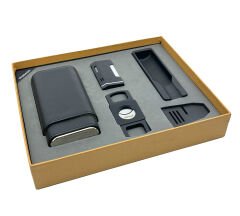 Parmida 5'li Puro Seti Puro Kılıfı Çakmak Küllük Kesici Sehpa - Siyah