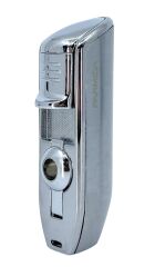 Parmida Metal Puro Çakmağı - 3'lü Jet Alevli Lüks Tasarım (Krom)