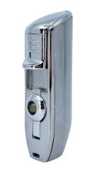 Parmida Metal Puro Çakmağı - 3'lü Jet Alevli Lüks Tasarım (Krom)