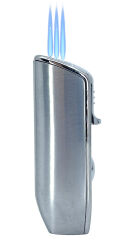 Parmida Metal Puro Çakmağı - 3'lü Jet Alevli Lüks Tasarım (Krom)