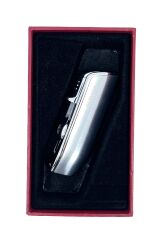 Parmida Metal Puro Çakmağı - 3'lü Jet Alevli Lüks Tasarım (Krom)